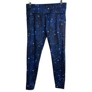CVG Constantly Varied Gear Leggings Womens XL Blue Infinity Space Stars Crossfit